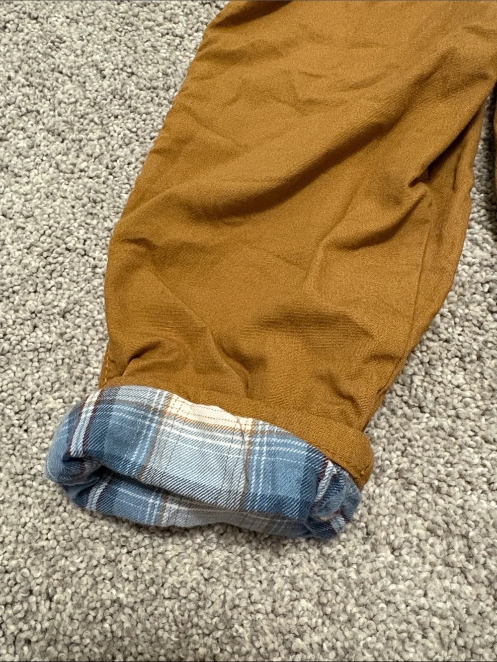 OshKosh B'gosh Toddler boy Brown Overalls and plaid shirt bundle